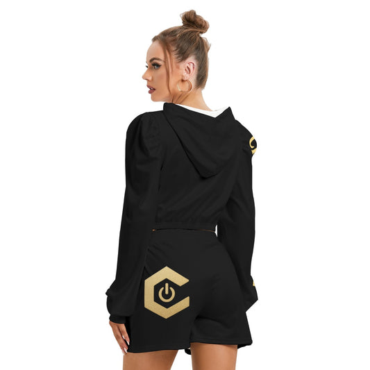 CreatorVerse - Women's Mirco Fleece Hoodie And Shorts Set