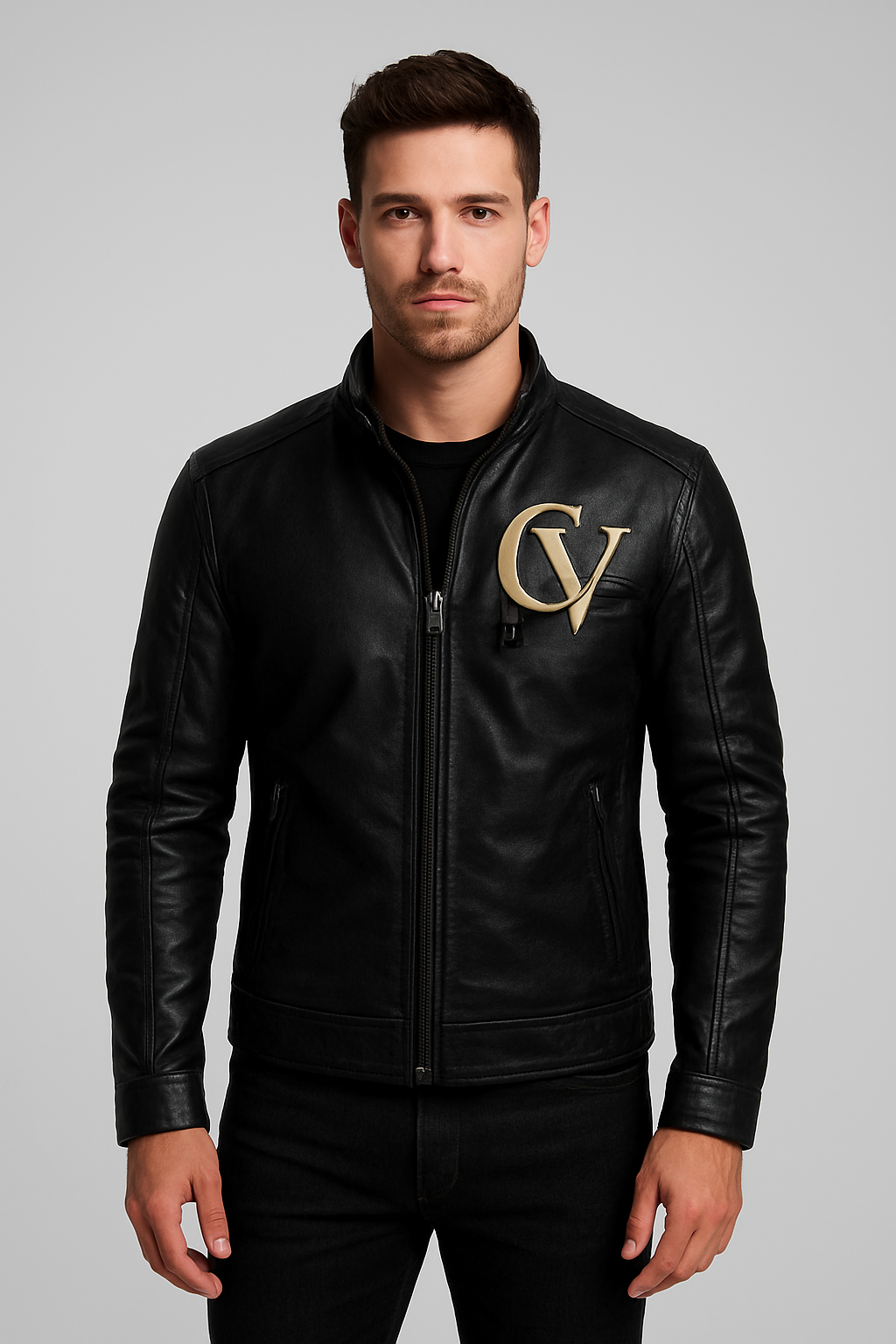 CreatorVerse - Fleece Decorative Zipper Leather Jacket (DTF)