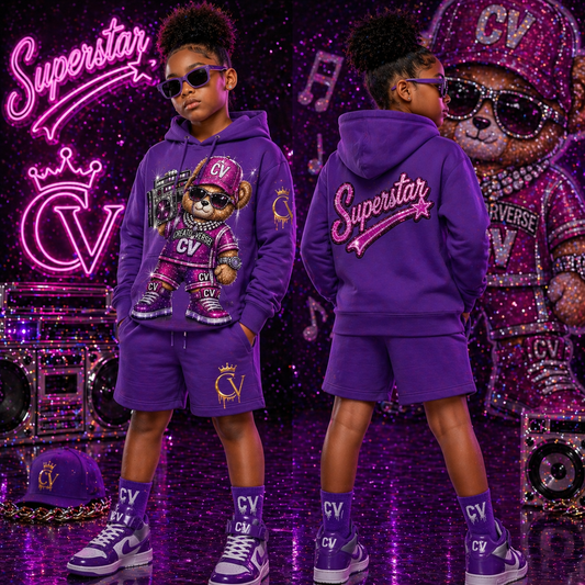 CV Superstar Girls Tracksuit – Hot Pink